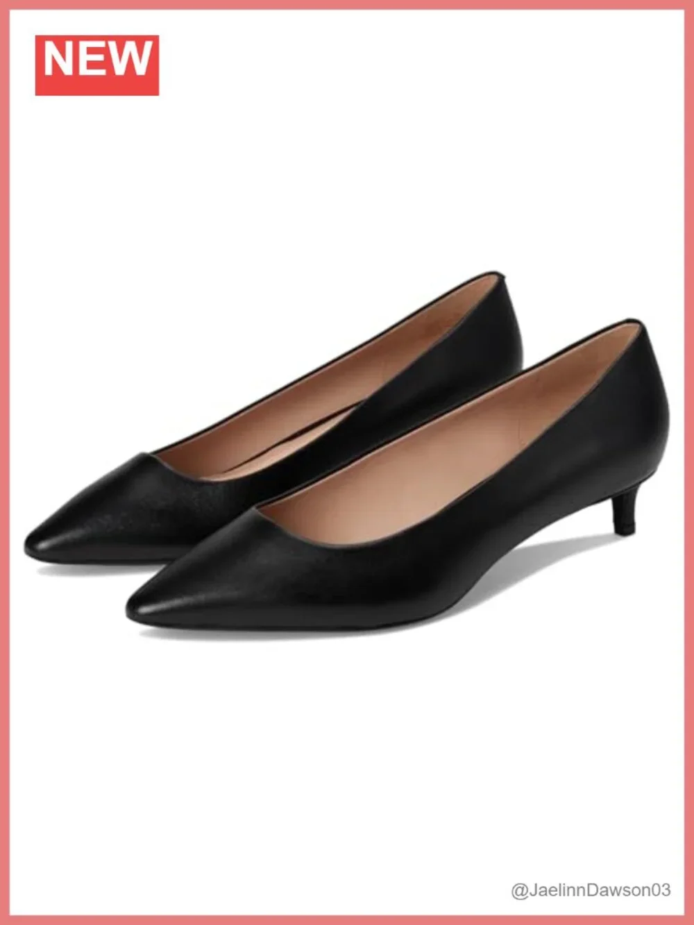 Women's Leather Pointed Toe Slip-On Heels Comfort Business Casual Pumps